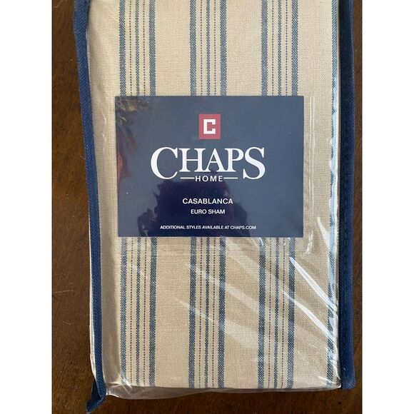 Chaps Home Casablanca Euro Sham Beige Stripe‎ Decorative Pillows Cover 26